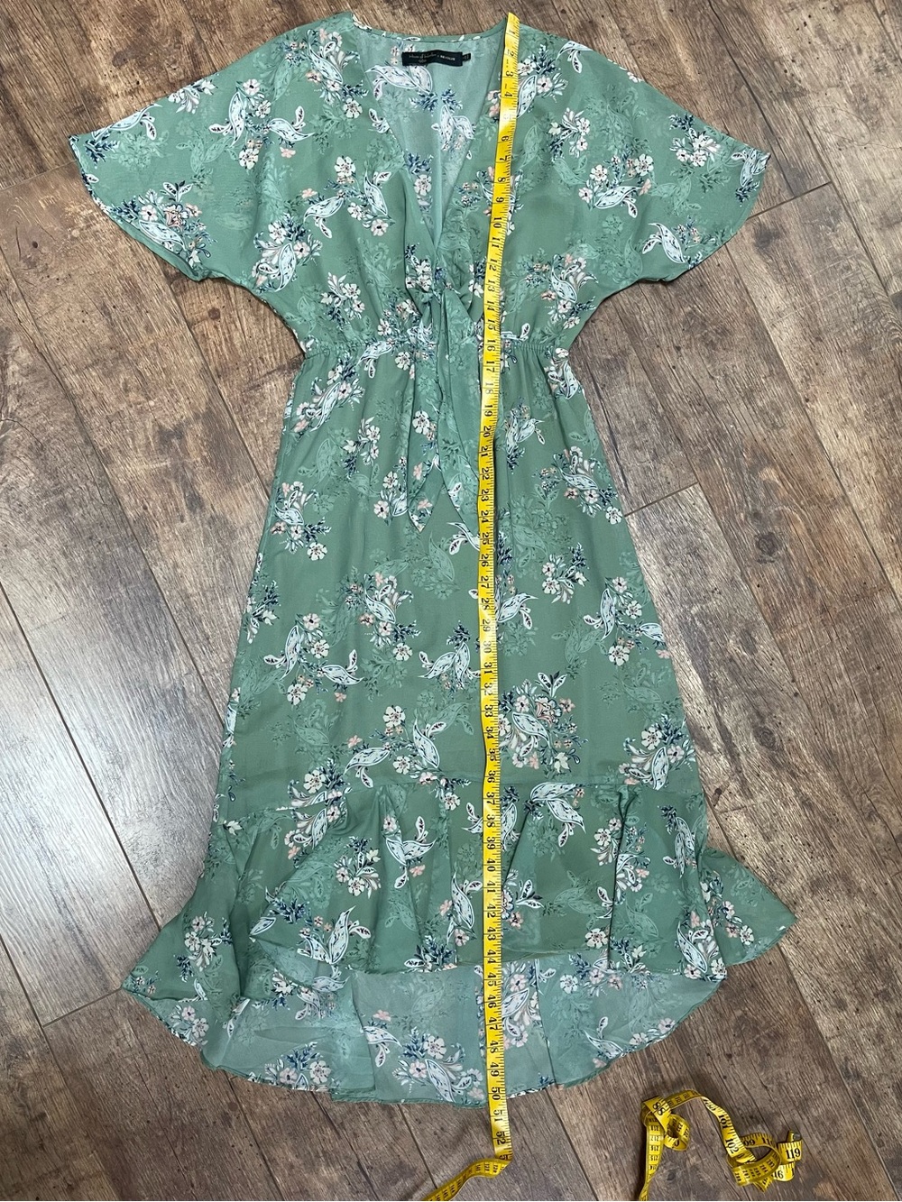House of Harlow 1960 Sage Green Floral High-Low Dress